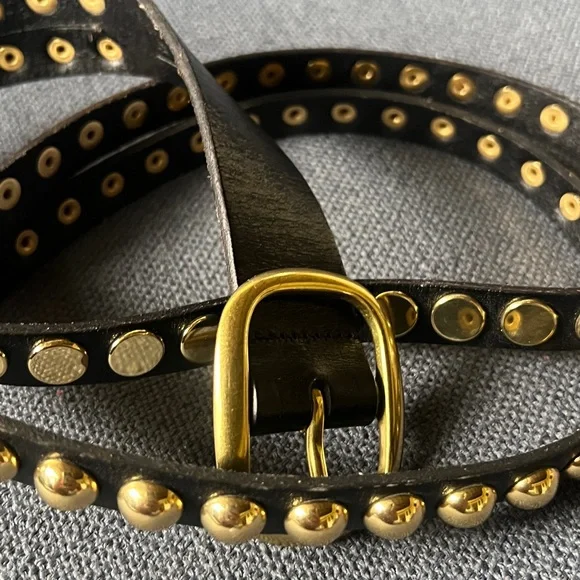 Linea Pelle Double Grommet Leather Belt - Picture 2 of 6